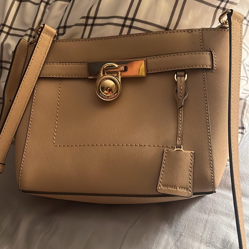 Michael Kors Tan Leather Crossbody with Gold Hardware